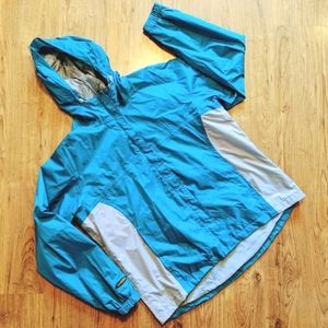 Stearns Softshell Unisex Ripstop Nylon Rain Jacket Windbreaker Hood XL Blue Gray